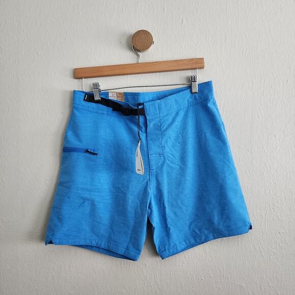 NEW Prana Men's Rock Shock Boardshorts Tide Pool Blue Size 30 - Picture 2 of 11